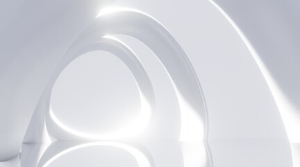 Abstract architecture background arched interior 3d render