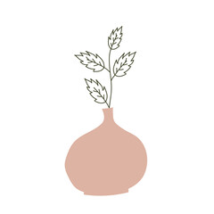 scandinavian urn vase with flower