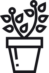 Houseplant in pot line icon. Home decoration symbol