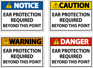 Ear Protection Required Sign On White Background