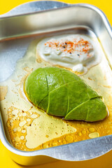 Avocado in a creamy sauce with paprika and wine vinegar