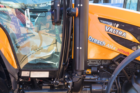 Bra&ccedil;o do Norte - Santa Catarina - Brazil - (FEAGRO) - July 9, 2022. Valtra tractor closeup.