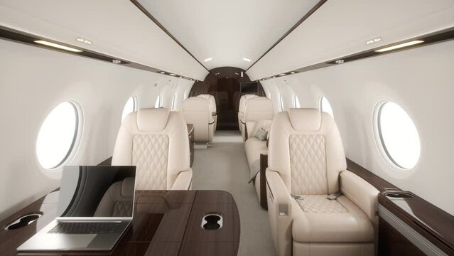Interior Of Empty Corporate Jet