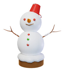 3D素材_かわいい雪だるま