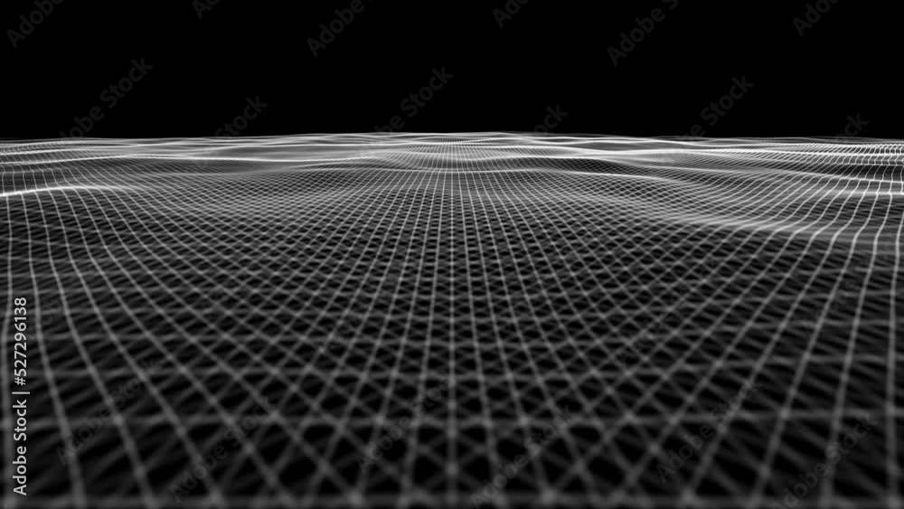 Poster abstract digital waving lines fx background loop/ 4k animation of an abstract background with digita