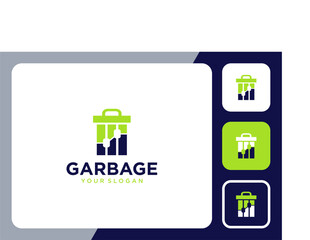 garbage logo design with financial and bar chart