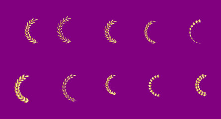 Set of various laurel wreaths. Award, achievement, victory, Gerd