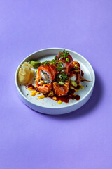 Philadelphia roll with salmon and tofu