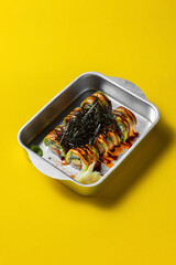 Avocado roll with salmon and tofu