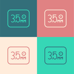 Pop art line Audio jack icon isolated on color background. Audio cable for connection sound equipment. Plug wire. Musical instrument. Vector