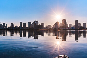 Naklejka premium Osaka Skyline Cityscape