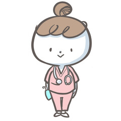 立ち姿の看護師　カラーバージョン