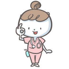 GOODサインの看護師　カラーバージョン
