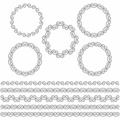 scroll circle frames and border patterns