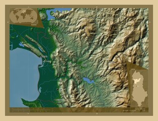 Lezhe, Albania. Physical. Labelled points of cities