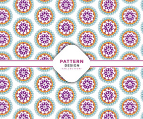Floral mandala seamless pattern collection with a hand-drawn illustration.