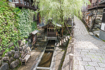 宗祇水と石畳　郡上八幡