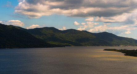 lake and mountains