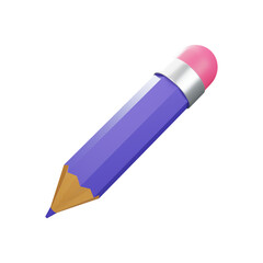 3d pencil illustration icon