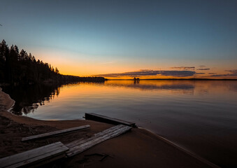 Fototapeta premium sunset over the river