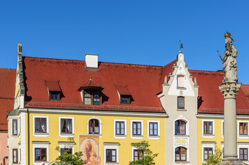 Fototapeta na wymiar Pittoreske Altstadt von Mindelheim im Unterallgäu - Detailansicht