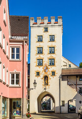 Naklejka premium Pittoreske Altstadt von Mindelheim im Unterallgäu - das Einlaßtor in der Kornstraße