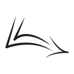 Hand draw arrow, pointer in lineal style. Doodle style icon