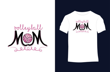 Volleyball mom Typography T-shirt Design, Vector, quotes.