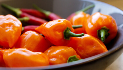 orange and red chili in a bowl