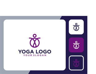yoga logo design with line art