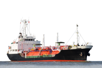 Oil Ship LPG tanker PNG, floating Storage Unit import export petroleum gas LPG and CNG on white background isolate.