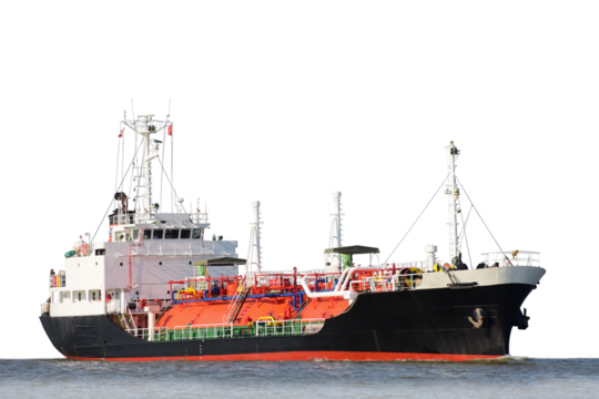 Oil Ship LPG tanker PNG, floating Storage Unit import export petroleum gas LPG and CNG on white background isolate.