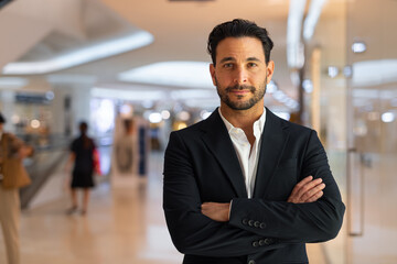 Portrait of confident Hispanic businessman with arms crossed