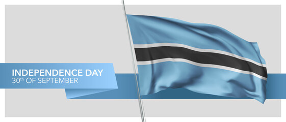Botswana independence day vector banner, greeting card.