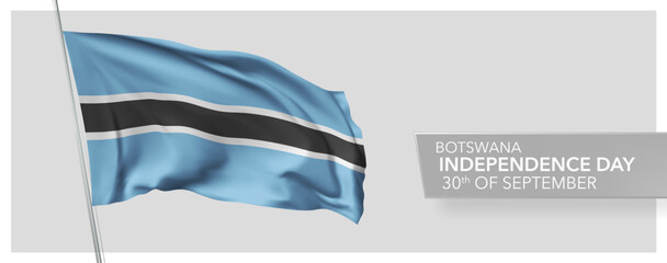 Botswana happy independence day greeting card, banner vector illustration