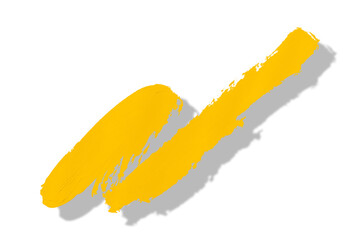 yellow brush and shadow isolated on a white background