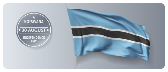 Botswana independence day vector banner, greeting card.