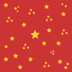 seamless  Red background with yellow stars