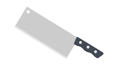 Large sharp cleaver knife clipart vector illustration. Cleaver knife with plastic handle flat vector design. Simple cleaver sign icon. Cleaver cartoon clipart. Kitchen concept symbol. For chopping