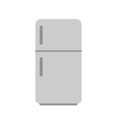 Refrigerator clipart vector illustration. Simple stainless steel fridge flat vector design. Top mount refrigerator sign icon. Old style refrigerator cartoon clipart. Kitchen appliances concept symbol