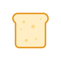Toast slice icon clipart vector illustration. Simple slice of toast bread sign flat vector design. Toast bread icon isolated on white background. Toast cartoon clipart
