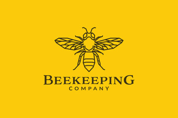 honey bee animal logo outline isolated