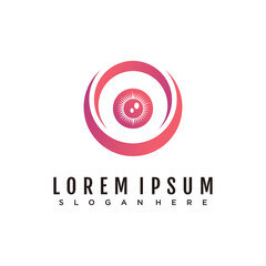 Eye logo design template premium vector