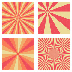 Amazing vintage backgrounds. Abstract sunburst covers with radial rays. Stylish vector illustration.