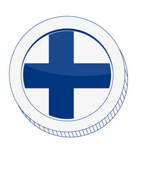 Obraz premium Finland Flag vector hand drawn,EUR vector hand drawn