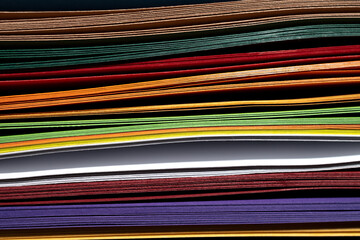 Abstract gradient rainbow color wave curl strip paper background. Template for prints, posters, cards.