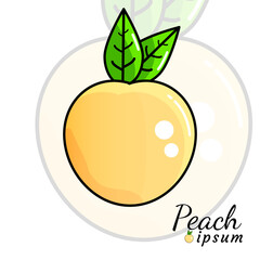 peach funny cartoon art style fit for logo,icon,business,symbol,design element,etc.