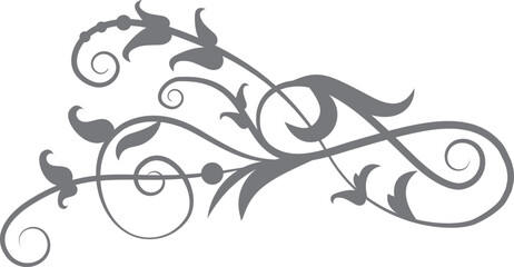 Filigree element. Decorative vintage ornament floral motif