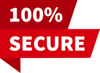 100 percent secure banner template. secure ribbon label. png file