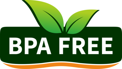BPA free round symbol, green leaves, png illustration